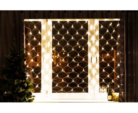 Светодиодная гирлянда NEON-NIGHT Сеть 8 реж 2х1.5м 288 LED на прозр проводе тёплый-белый 215-046 – изображение 4