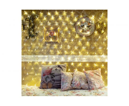 Светодиодная гирлянда NEON-NIGHT Сеть 8 реж 2х1.5м 288 LED на прозр проводе тёплый-белый 215-046 – изображение 5