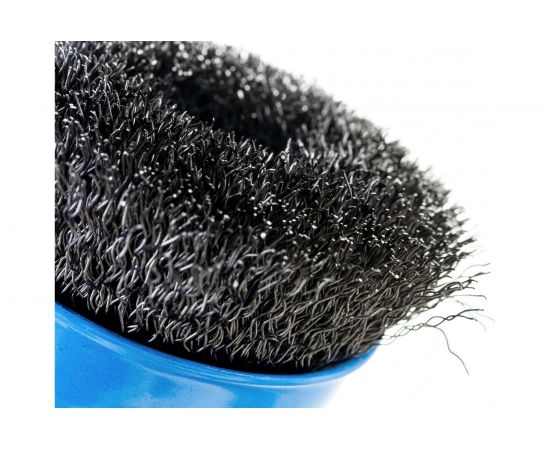 Щетка чашечная ПРОФЕССИОНАЛ (75 мм; М14; витая стальная проволока 0.3 мм) для УШМ ЗУБР 35261-075_z02 – изображение 6