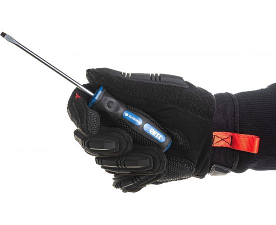 Отвертка FIT IT двухцвет.противоскол.ручка, CrV,магн.кончик, 4 х 100 мм, шлиц 55134 – изображение 6