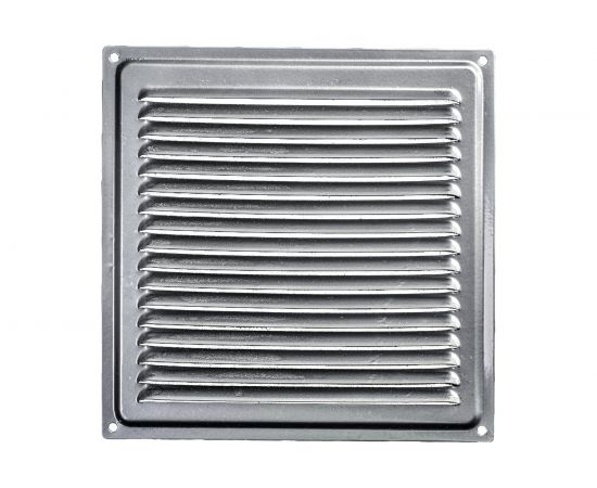 Решётка металлическая с сеткой (серебряная; 200x200 мм) Эвент ВРС 