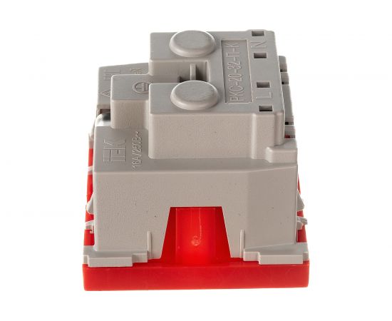 Розетка IEK с з/к 2к, на 2 модуля, ПРАЙМЕР красная РКС-20-32-П-К 