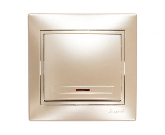Выключатель Lezard, MIRA, с подсветкой, жемчужно-белый, перламутр со вставкой, 701-3030-111 