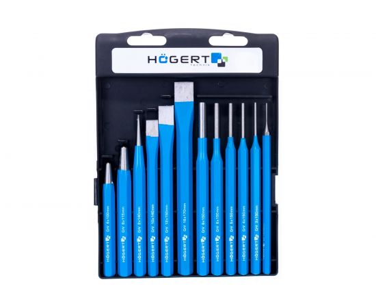 Набор выколоток, кернеров и зубил Hogert Technik 12 шт, CrV HT3B712 