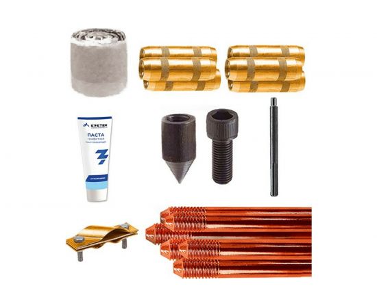 Комплект контура заземления EZETEK EZ – 15 15 метров, 14мм, 10х1500мм с насадкой SDS-max 90013 