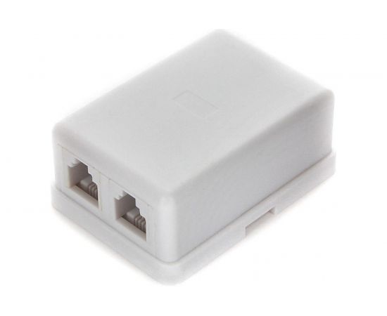 Внешняя телефонная розетка Cablexpert 6P4C 2 порта, белая TA-102 