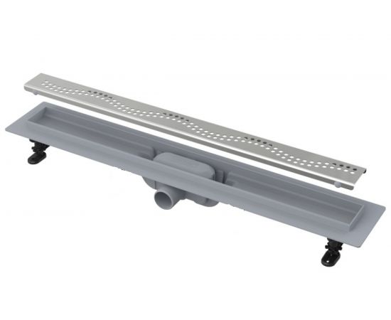 Лоток Alca Plast с гидрозатвором+механический сухой затвор, 40 мм, с нержавеющей решеткой APZ8-550M 025-1424 