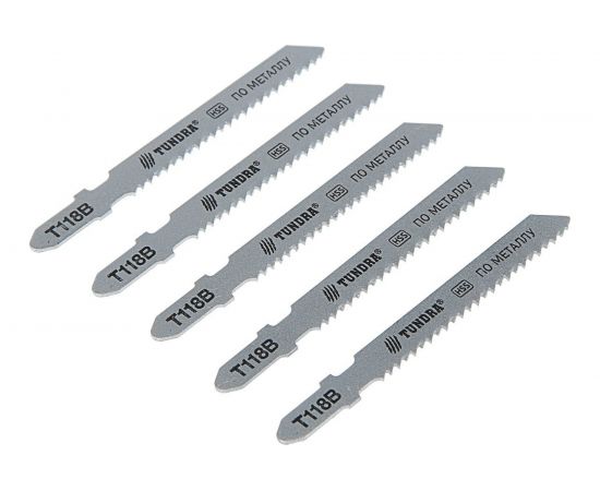 Пилки по металлу для лобзика (5 шт; 50/75х2 мм; HSS; T118B) TUNDRA 1119733 