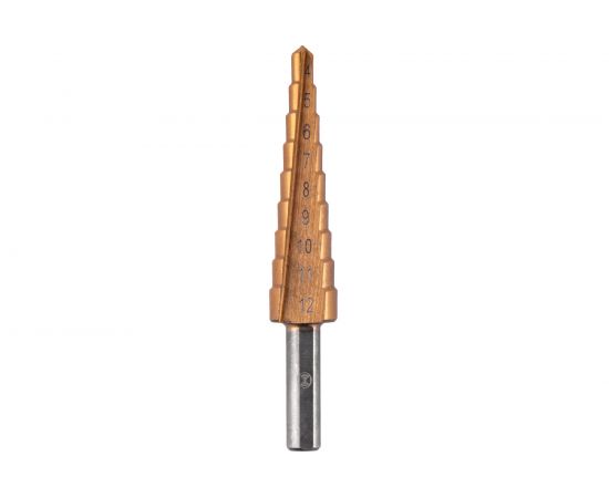 Сверло ступенчатое с прямой режущей кромкой по металлу Basis (4-12 мм; 9 ступеней; HSS-TiN) Monogram 100-937 