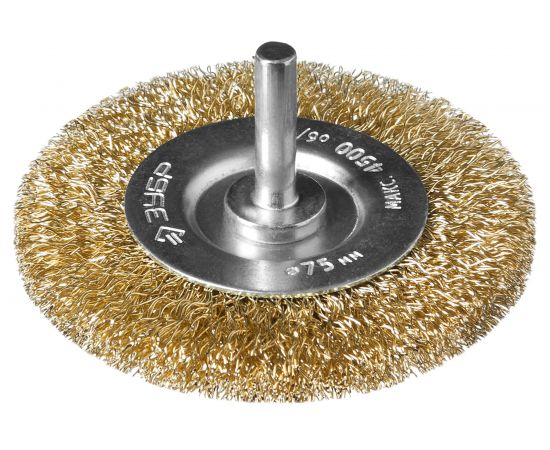 Щетка дисковая (75 мм; 0.3 мм; витая латунированная стальная проволока) для дрел�� ЗУБР 3520-075_z02 