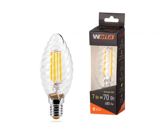 Лампа LED Wolta FILAMENT, 3000К, 25YCTFT7E14 