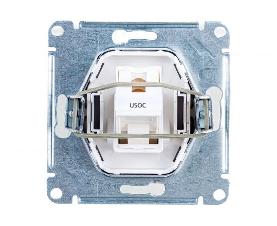 1-местный механизм телефонной розетки Schneider Electric скрытой проводки AtlasDesign RJ11 белый ATN000181 – изображение 2