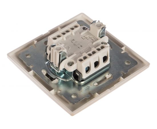 Выключатель Lezard, MIRA, с подсветкой, жемчужно-белый, перламутр со вставкой, 701-3030-111 – изображение 2