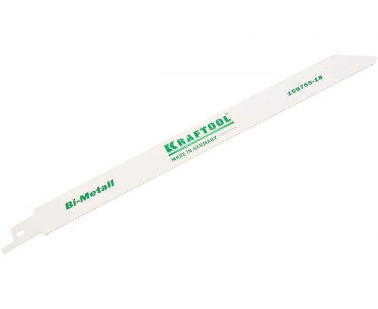 Полотно Kraftool по металлу для электроножовки S1122EF 1/2" S разведенные фрезерованные зубья Bi-Metall шаг 1.4 мм 180 мм 159755-18 – изображение 2