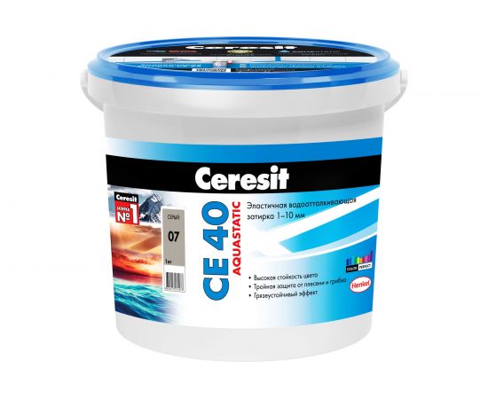 Затирка Ceresit CE 40 1 аквастатик серая 07 2780263 – изображение 2