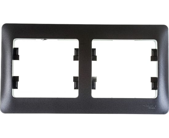 2-местная горизонтальная рамка Schneider Electric Glossa графит GSL001302 – изображение 2