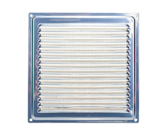 Решётка металлическая с сеткой (серебряная; 200x200 мм) Эвент ВРС – изображение 2