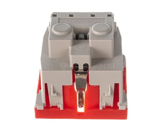 Розетка IEK с з/к 2к, на 2 модуля, ПРАЙМЕР красная РКС-20-32-П-К – изображение 2