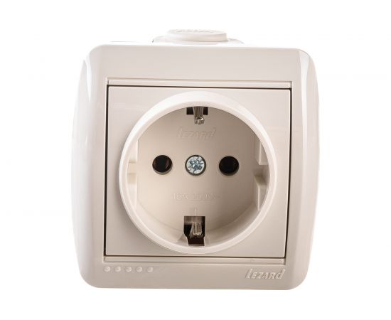 Розетка Lezard NATA с заземлением, керамика, кремовый 710-0300-122 – изображение 2