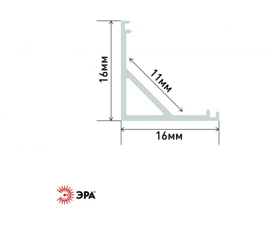 Угловой анодированный профиль ЭРА 1616-1 CAB280 16х16мм, 2м Б0039446 – изображение 2
