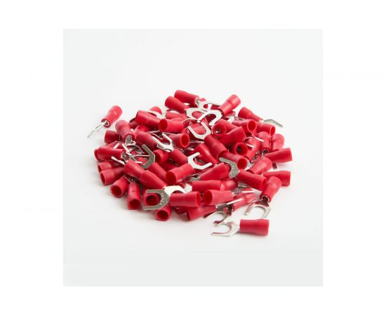 Вилочный изолированный наконечник STEKKER М5 0,5-1,5 - 0,6 мм, красный 39426 – изображение 2