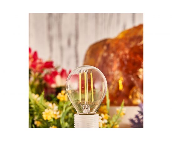 Филаментная лампа REXANT Шарик GL45 7.5 Вт 2700K E14 диммируемая 604-125 – изображение 2