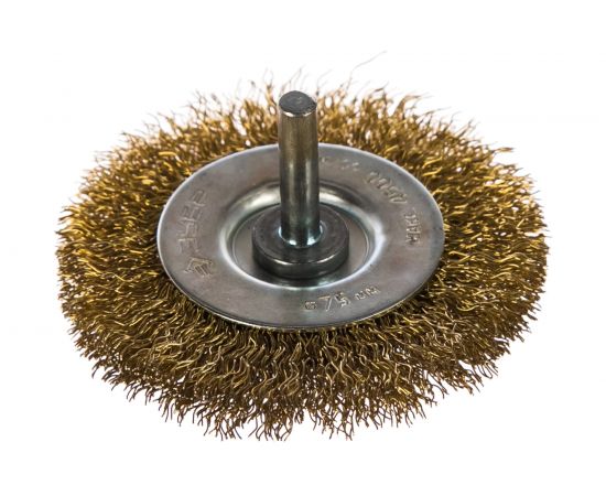 Щетка дисковая (75 мм; 0.3 мм; витая латунированная стальная проволока) для дрел�� ЗУБР 3520-075_z02 – изображение 3