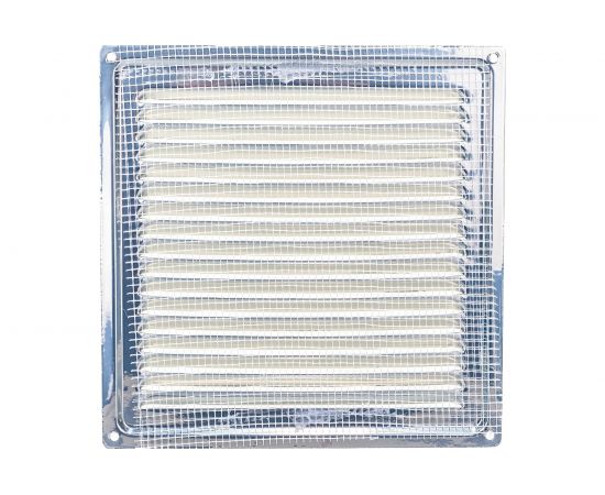 Решётка металлическая с сеткой (серебряная; 200x200 мм) Эвент ВРС – изображение 3