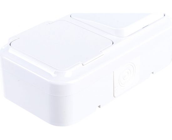 Блок Bylectrica 1 выключатель + розетка ОУ IP54, серия ПРАЛЕСКА АКВА, белый, В-РЦ-653 – изображение 3