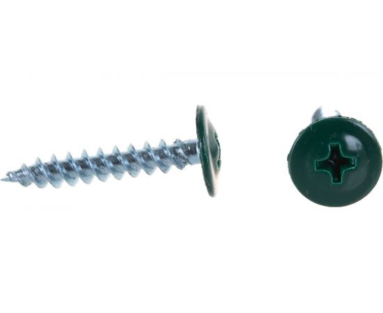 Саморезы с пресс-шайбой Госкреп 4.2х25 мм, зеленые, RAL6005, 20 шт. 1-0017390 – изображение 3