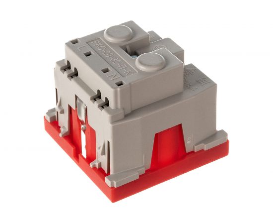 Розетка IEK с з/к 2к, на 2 модуля, ПРАЙМЕР красная РКС-20-32-П-К – изображение 3