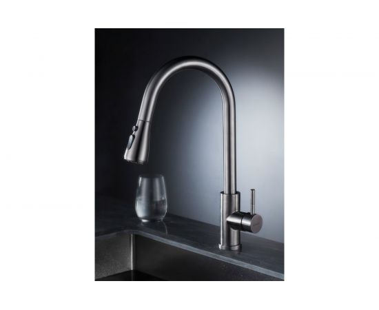 Смеситель для кухни SHIMIZU с выдвижным изливом и режимом душ High-pull smz 1006565 – изображение 3