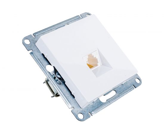 1-местный механизм телефонной розетки Schneider Electric скрытой проводки AtlasDesign RJ11 белый ATN000181 – изображение 3