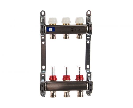 Коллектор из нержавеющей стали с расходомерами 3 вых. STOUT SMS 0917 000003 – изображение 3