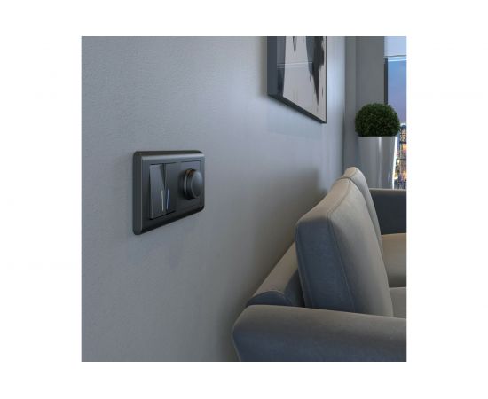 Двухклавишный выключатель Werkel W1120104 с подсветкой (графит рифленый) a050747 – изображение 3