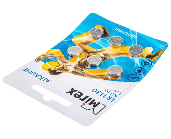 Батарея Mirex, щелочная AG10 / LR1130 1,5V 6 шт ecopack 23702-LR1130-E6 – изображение 3