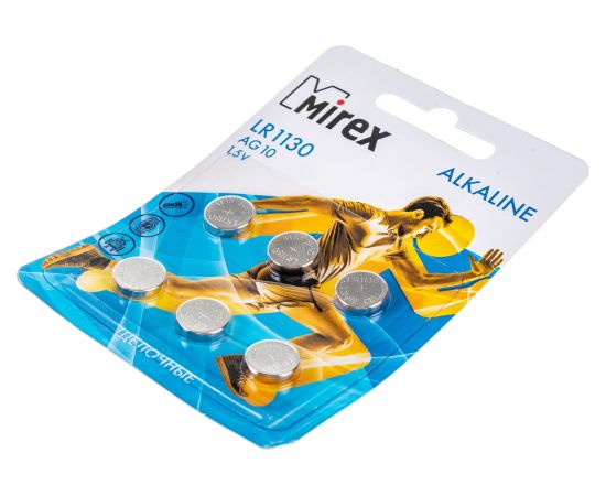 Батарея Mirex, щелочная AG10 / LR1130 1,5V 6 шт ecopack 23702-LR1130-E6 – изображение 4