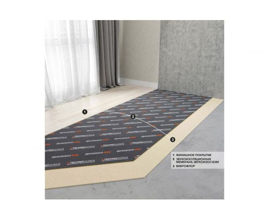 Мембрана звукоизоляционная ВЭМ 2 (2.5x1.2 м; 2 мм; 3 кв.м) ТехноСонус 1300200016 – изображение 4