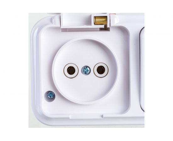 Блок Bylectrica 1 выключатель + розетка ОУ IP54, серия ПРАЛЕСКА АКВА, белый, В-РЦ-653 – изображение 4
