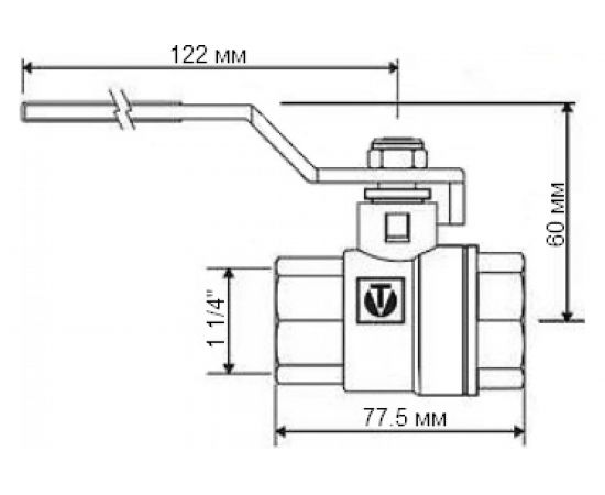 Шаровой кран 1 1/4" Valtec VT.214.N.07 36914 – изображение 4