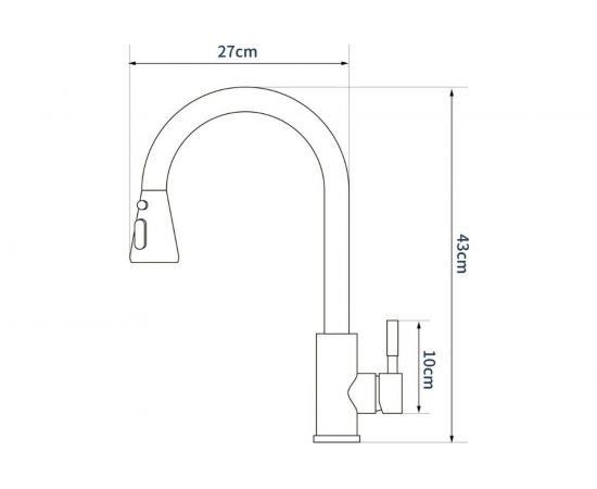 Смеситель для кухни SHIMIZU с выдвижным изливом и режимом душ High-pull smz 1006565 – изображение 4