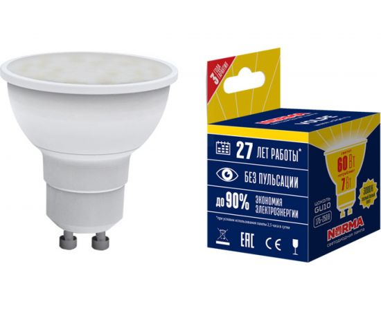 Светодиодная лампа Volpe. Форма JCDR, матовая. Серия Norma LED-JCDR-7W/WW/GU10/NR UL-00003838 – изображение 5