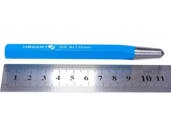 Набор выколоток, кернеров и зубил Hogert Technik 12 шт, CrV HT3B712 – изображение 6