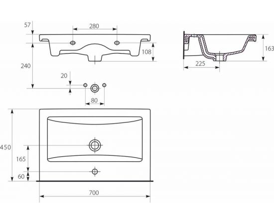 Раковина Cersanit Como 70 S-UM-COM70/1-w – изображение 8