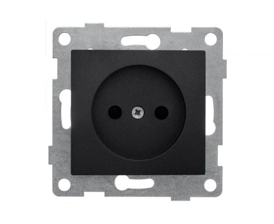 Розетка GUSI ELECTRIC Bravo МЕХ. Роз. 1-ой б/з с з/ш, скрытая установка, 16А, 250В, графит С10Р2-010 