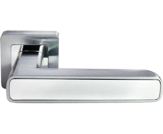 Дверная ручка MORELLI ""Flex"", цвет-матовый хром/белый MH-44 SC/W-S55 9012224 