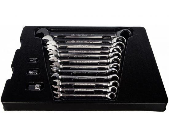 Набор трещоточных комбинированных ключей (ложемент, 15 предметов) KING TONY 9-10115MR 