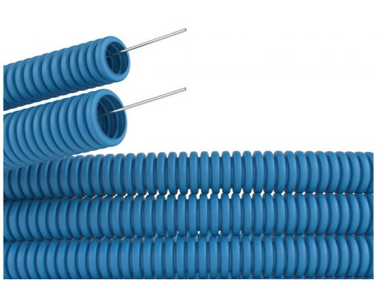 Гофрированная труба DKC ППЛ d20 100м синяя легкая с протяжкой 11920 
