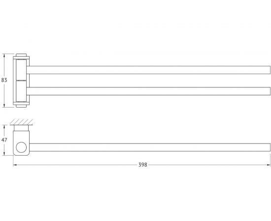 Двойной поворотный держатель полотенец Artwelle Regen хром 40 см 8331 