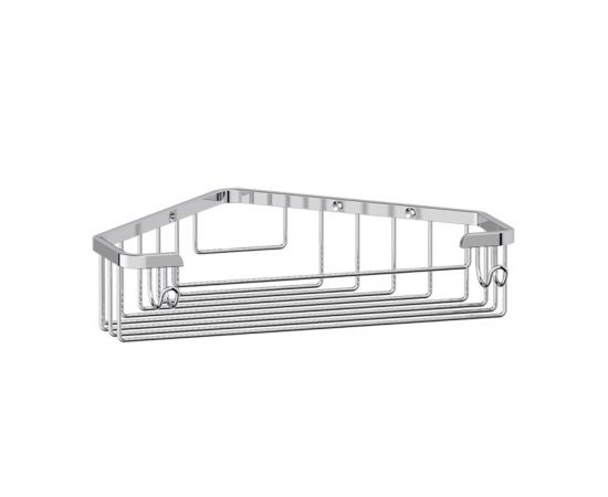 Угловая полочка-решетка с крючками FBS 23 cm хром RYN 005 